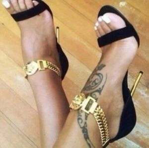 Versace  Camoscio Medusa Chain Sandals Size 41